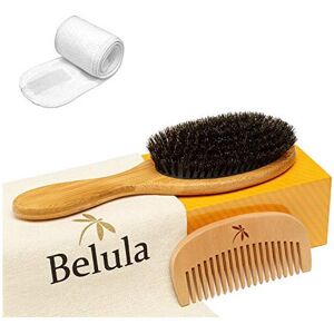 Belula 100% Boar Bristle Hair Brush Set (Medium). Soft Natural Bristles for Thin Belula 100% Boar Bristle Hair Brush Set (Medium). Soft Natural Bristles for Thin