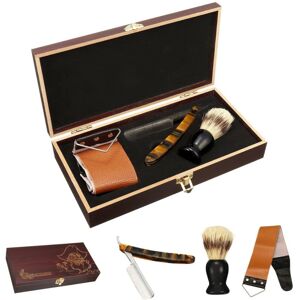 GreenZech Shaver Kit Cut Throat Straight Razor Shaving Brush Leather Strop Wood Box Gift GreenZech Shaver Kit Cut Throat Straight Razor Shaving Brush Leather Strop Wood Box Gift