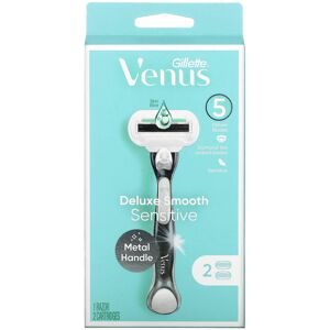 Gillette Venus, Deluxe Smooth Sensitive Razor & Cartridges, 1 Razor 2 Cartridge Gillette Venus, Deluxe Smooth Sensitive Razor & Cartridges, 1 Razor 2 Cartridge