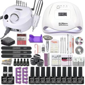 Unbranded 35000rpm Nail Art Kit With 120w/54w Led Nail Lamp 40/30/20/10 Colors Uv Polishin Unbranded 35000rpm Nail Art Kit With 120w/54w Led Nail Lamp 40/30/20/10 Colors Uv Polishin