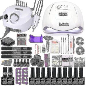 Unbranded 35000rpm Nail Art Kit With 120w/54w Led Nail Lamp 40/30/20/10 Colors Uv Polishin Unbranded 35000rpm Nail Art Kit With 120w/54w Led Nail Lamp 40/30/20/10 Colors Uv Polishin