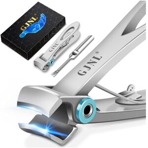 GJNL Nail Clippers for Men Thick Nails - 16mm Ultra Wide Jaw Toenail Clippers, Heavy GJNL Nail Clippers for Men Thick Nails - 16mm Ultra Wide Jaw Toenail Clippers, Heavy