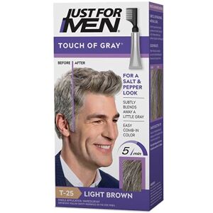 Just for Men Touch of Gray, Mens Hair Color Kit with Comb Applicator for Easy Ap Just for Men Touch of Gray, Mens Hair Color Kit with Comb Applicator for Easy Ap