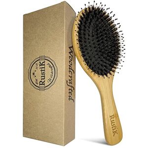 Boar Bristle Oval Hair Brush by RustiK, Eco Friendly, Detangling, Nylon Soft Pin Boar Bristle Oval Hair Brush by RustiK, Eco Friendly, Detangling, Nylon Soft Pin