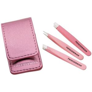 Tweezerman 3pce Pink Micro Mini Tweezers Set - Set Includes Slant, Point & Flat Tip Micro T Tweezerman 3pce Pink Micro Mini Tweezers Set - Set Includes Slant, Point & Flat Tip Micro T