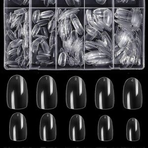 konhill (As show, One size) Clear Oval Fake Nails - Acrylic False Nails, 500 Pcs Full Co konhill (As show, One size) Clear Oval Fake Nails - Acrylic False Nails, 500 Pcs Full Co