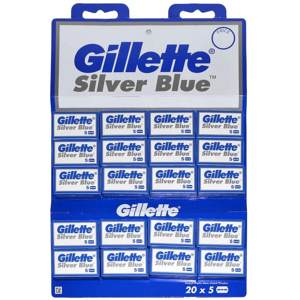 100 Gillette Silver Blue Double Edge Razor Blades 100 Gillette Silver Blue Double Edge Razor Blades