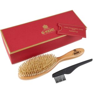 Kent LHS5 Satinwood Wire-Laid Pure White Boar Bristle Oval Hair Brush in a Silk Kent LHS5 Satinwood Wire-Laid Pure White Boar Bristle Oval Hair Brush in a Silk