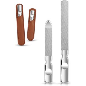 Kricely (As show, One size) 2Pcs Stainless Steel Nail File Double Sided Nail File Manicu Kricely (As show, One size) 2Pcs Stainless Steel Nail File Double Sided Nail File Manicu