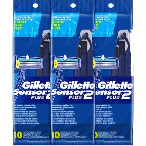 Gillette Sensor2 Plus Fixed Men's Disposable Razor 10 Count (Pack of 3) Blue Gillette Sensor2 Plus Fixed Men's Disposable Razor 10 Count (Pack of 3) Blue