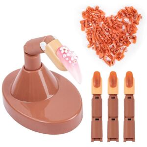 Unbranded Acrylic nail training fingers, 3 fake fingers with base and brown tips, flexible Unbranded Acrylic nail training fingers, 3 fake fingers with base and brown tips, flexible