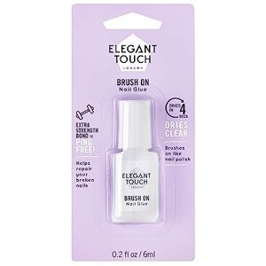 Elegant Touch Brush On Nail Glue Clear 6ml (Packaging may vary) Elegant Touch Brush On Nail Glue Clear 6ml (Packaging may vary)
