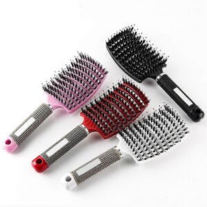 Kikidex (black hairless, One size) Hair Brush Scalp Massage Comb Hairbrush Bristle&Nylon Kikidex (black hairless, One size) Hair Brush Scalp Massage Comb Hairbrush Bristle&Nylon