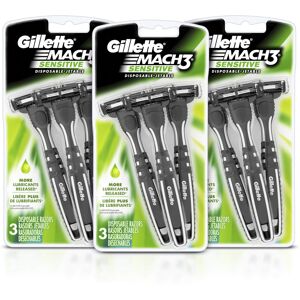 Gillette Mach3 Sensitive Mens Disposable Razors 9 Count Gillette Mach3 Sensitive Mens Disposable Razors 9 Count