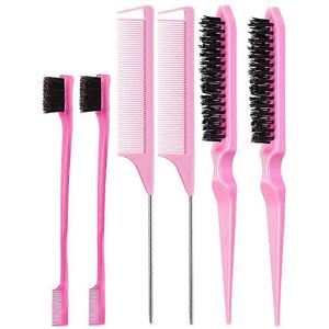 Unbranded (As show, One size) PinkTeasing Brush, 6 Pieces Tail Comb, Double Edged Comb, Co Unbranded (As show, One size) PinkTeasing Brush, 6 Pieces Tail Comb, Double Edged Comb, Co
