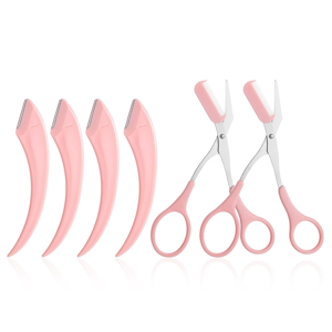 Markenlos 6 Pcs Eye Brow Razors Stainless Steel Eyebrow Scissors Markenlos 6 Pcs Eye Brow Razors Stainless Steel Eyebrow Scissors