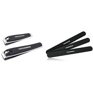 Tweezerman Stainless Steel Nail Clipper 2-Piece Set & Professional Nail Files Bl Tweezerman Stainless Steel Nail Clipper 2-Piece Set & Professional Nail Files Bl