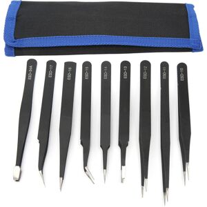 Unbranded 9PCS Tweezer Set Stainless Steel Anti Slip Pointed Unbranded 9PCS Tweezer Set Stainless Steel Anti Slip Pointed