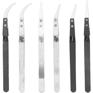 Unbranded 6PCS Anti Magnetic Soldering Tweezer Pointed Unbranded 6PCS Anti Magnetic Soldering Tweezer Pointed