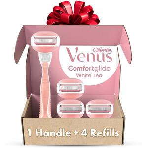 Gillette Venus ComfortGlide White Tea Women's Razor 1 Handle + 4 Blade Refills H Gillette Venus ComfortGlide White Tea Women's Razor 1 Handle + 4 Blade Refills H