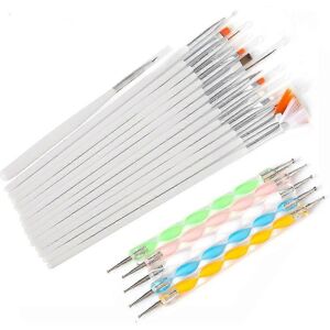 Unbranded Nail Art Kit, 15 Nail Brushes and 5 Dotting Pens for Nail Design (White) Unbranded Nail Art Kit, 15 Nail Brushes and 5 Dotting Pens for Nail Design (White)