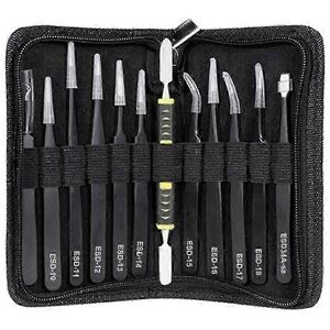Unbranded 12-Piece ESD Tweezers Set Multi-Standard Stainless Steel Non-Magnetic Anti-Stati Unbranded 12-Piece ESD Tweezers Set Multi-Standard Stainless Steel Non-Magnetic Anti-Stati
