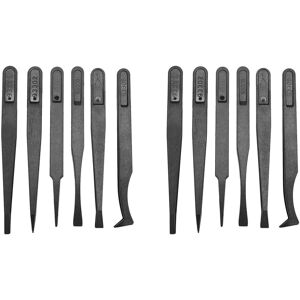 Unbranded 12PCS Precision Tweezer Set Plastic Anti Static Tool Kit Size 1/2/3/5/6/8 Each O Unbranded 12PCS Precision Tweezer Set Plastic Anti Static Tool Kit Size 1/2/3/5/6/8 Each O