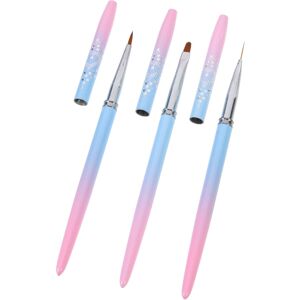 Unbranded 3pcs Nail Art Pen Set with French Nail Brush and Dotting Tool for Precision DIY Unbranded 3pcs Nail Art Pen Set with French Nail Brush and Dotting Tool for Precision DIY