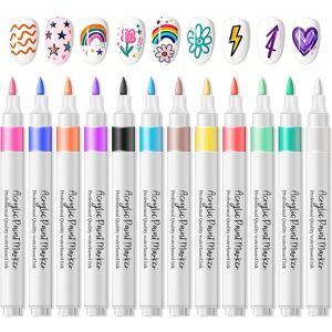 Unbranded 12 Colors Nail Art Pens Set 3D Nail Art Markers for Kids Quick Dry Long Lasting Unbranded 12 Colors Nail Art Pens Set 3D Nail Art Markers for Kids Quick Dry Long Lasting