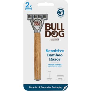 BULLDOG SKINCARE Sensitive Bamboo Razor Smooth Glide Razor Handle + 2 BULLDOG SKINCARE Sensitive Bamboo Razor Smooth Glide Razor Handle + 2