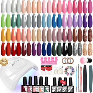 VANREESA 60 PCS Gel Nail Kit with 48W U V Lamp 36 Colours All Seasons Gel Nail P VANREESA 60 PCS Gel Nail Kit with 48W U V Lamp 36 Colours All Seasons Gel Nail P
