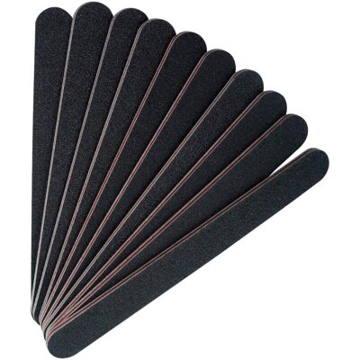 BREEZO 10Pieces Professional Nail Files Double Sided Emery Board (100/180 Grit) Black W BREEZO 10Pieces Professional Nail Files Double Sided Emery Board (100/180 Grit) Black W