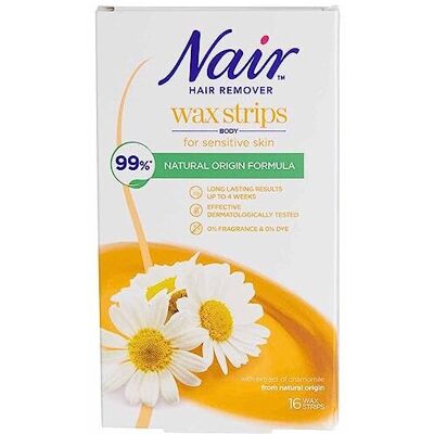 NAIRE 16 Nair BODY WAX STRIPS Hair Remover For Legs & Body Camomile Extract NAIRE 16 Nair BODY WAX STRIPS Hair Remover For Legs & Body Camomile Extract