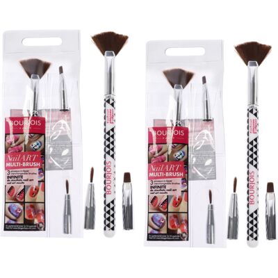 Bourjois Multi-Brush Nail Art Set - Pack of 2 for Women 3 Pc Set Fan Brush, Shad Bourjois Multi-Brush Nail Art Set - Pack of 2 for Women 3 Pc Set Fan Brush, Shad