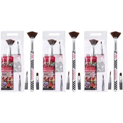 Bourjois Multi-Brush Nail Art Set - Pack of 3 for Women 3 Pc Set Fan Brush, Shad Bourjois Multi-Brush Nail Art Set - Pack of 3 for Women 3 Pc Set Fan Brush, Shad