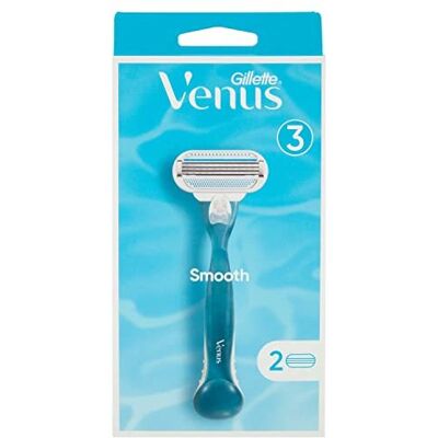 Gillette Venus Smooth Women's Shaver with 2 Razor Blades, 3 Blades with Protecti Gillette Venus Smooth Women's Shaver with 2 Razor Blades, 3 Blades with Protecti