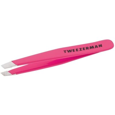 Tweezerman Stainless Steel Mini Slant Tweezer, Neon Pink, 1 count Tweezerman Stainless Steel Mini Slant Tweezer, Neon Pink, 1 count