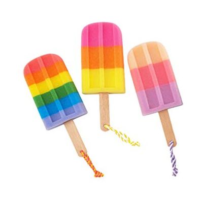 Supvox 3Pcs Exfoliating Bath Sponge Ice Lolly Shape Kids Adults Back Exfoliating Bathin Supvox 3Pcs Exfoliating Bath Sponge Ice Lolly Shape Kids Adults Back Exfoliating Bathin