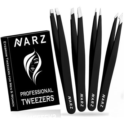 NARZ Professional Tweezers for Facial Hair Women & Men Stainless Steel Precision NARZ Professional Tweezers for Facial Hair Women & Men Stainless Steel Precision