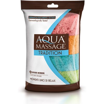 Aquamassage 4 Oval Soft Bath Sponges - Dermatologically Tested, 4-Pack (ART6014) Aquamassage 4 Oval Soft Bath Sponges - Dermatologically Tested, 4-Pack (ART6014)