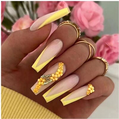 SLOERT Luxurious Hollow Butterfly And Floral Design Wearable Nail Tips For Ladies SLOERT Luxurious Hollow Butterfly And Floral Design Wearable Nail Tips For Ladies