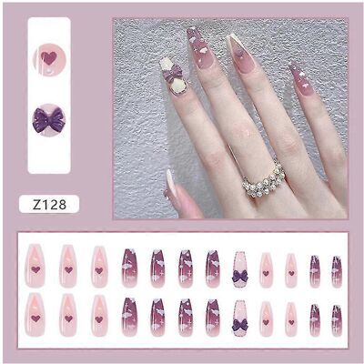 konhill (As show, One size) 24pcs Wear Long Paragraph Fashion Manicure Patch False Nails konhill (As show, One size) 24pcs Wear Long Paragraph Fashion Manicure Patch False Nails