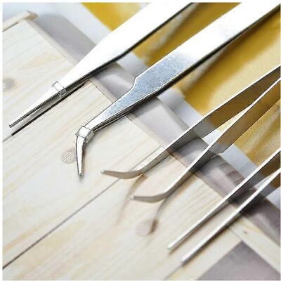 konhill (As show, One size) 4pcs/ Set Nails Art Stainless Steel Tweezer Nail Art Curved konhill (As show, One size) 4pcs/ Set Nails Art Stainless Steel Tweezer Nail Art Curved