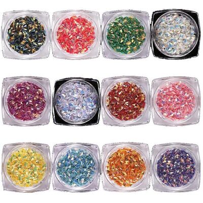 konhill (As show, One size) Nail Art Diamond Sequins Stereo Rhombus-1g Pack 12 Colors Se konhill (As show, One size) Nail Art Diamond Sequins Stereo Rhombus-1g Pack 12 Colors Se