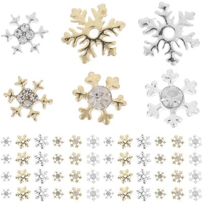 Kricely (As show, One size) 60 pcs Snowflakes Nail Art Charms Decorative Nail Charms Gli Kricely (As show, One size) 60 pcs Snowflakes Nail Art Charms Decorative Nail Charms Gli