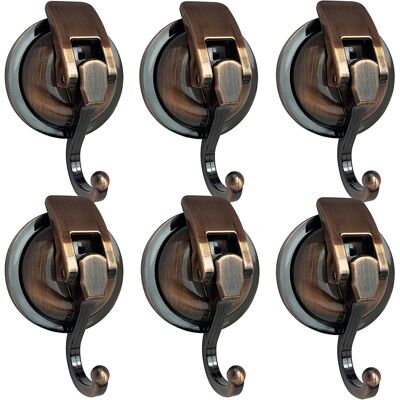 konhill (As show, One size) Bathroom Hook Set Of 6 Antique Brass Suction Cup Hooks, Set konhill (As show, One size) Bathroom Hook Set Of 6 Antique Brass Suction Cup Hooks, Set