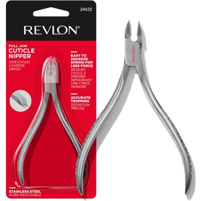 Revlon Full Jaw Cuticle Nipper Manicure Tool for Nail Care Made with Stainless Revlon Full Jaw Cuticle Nipper Manicure Tool for Nail Care Made with Stainless