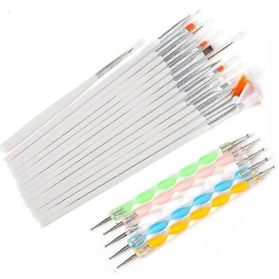 Unbranded Nail Art Kit, 15 Nail Brushes and 5 Dotting Pens for Nail Design (White) Unbranded Nail Art Kit, 15 Nail Brushes and 5 Dotting Pens for Nail Design (White)