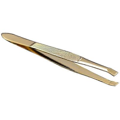 Unbranded x 0.8cm Gold Plated Stainless Steel Eyebrow Tweezers with Eyebrow Comb, Portable Unbranded x 0.8cm Gold Plated Stainless Steel Eyebrow Tweezers with Eyebrow Comb, Portable