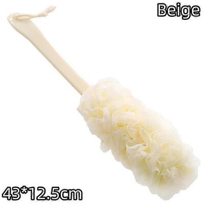 Kikidex (As show, Beige) Long Handle Bath Brush Soft Mesh Sponge Back Scrubber Body Puff Kikidex (As show, Beige) Long Handle Bath Brush Soft Mesh Sponge Back Scrubber Body Puff
